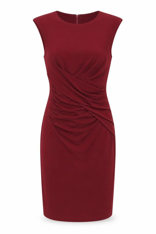 Front view of Banana Republic Women’s Red Sheath Dress, size UK 2