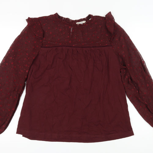 Fat Face Women's Red Tunic Blouse UK 12 Long Sleeve
