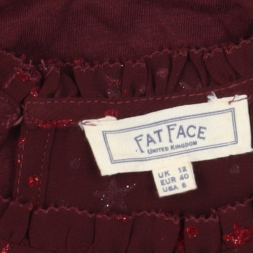 Fat Face Women's Red Tunic Blouse UK 12 Long Sleeve