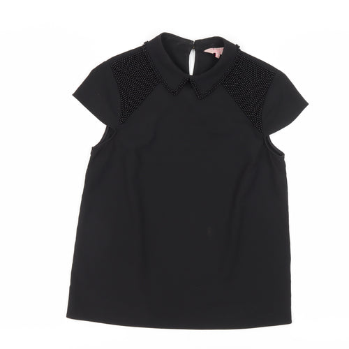 Ted Baker Women's Black Collared Blouse Size 2