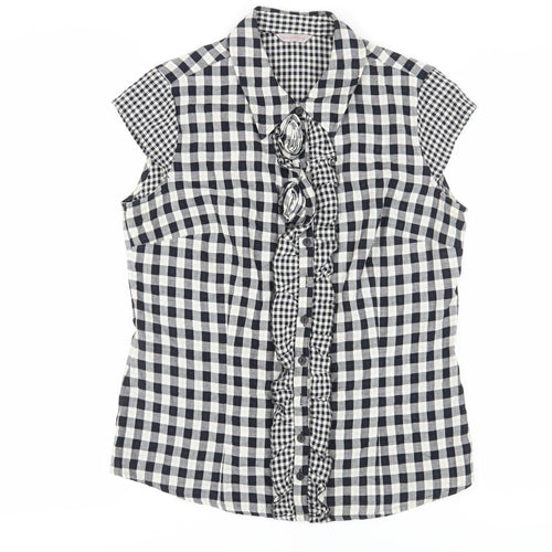 Per Una Women's Black Check Blouse Size 14