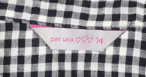 Per Una Women's Black Check Blouse Size 14