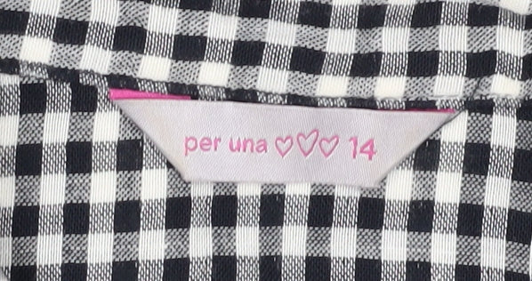 Per Una Women's Black Check Blouse Size 14