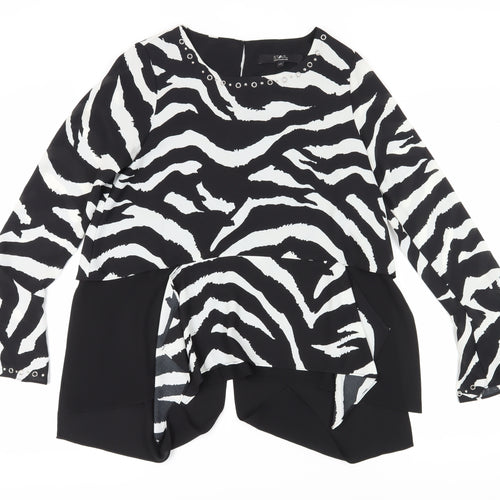 Star by Julien Macdonald Women's Black Zebra Blouse