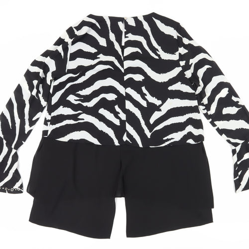 Star by Julien Macdonald Women's Black Zebra Blouse