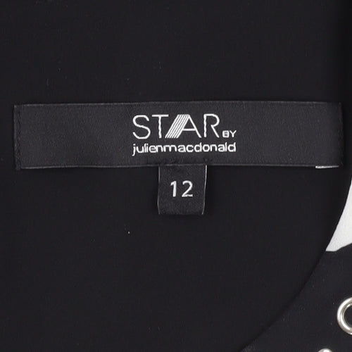 Star by Julien Macdonald Women's Black Zebra Blouse
