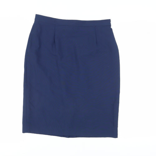 Garey Petites Women's Blue Wool Pencil Skirt Size 14