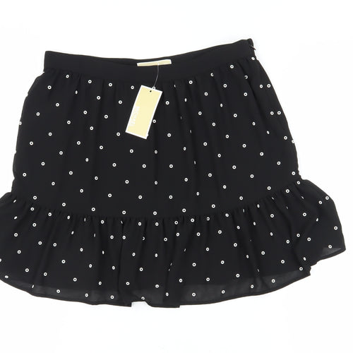 Michael Kors Women's Black Polka Dot Skirt M