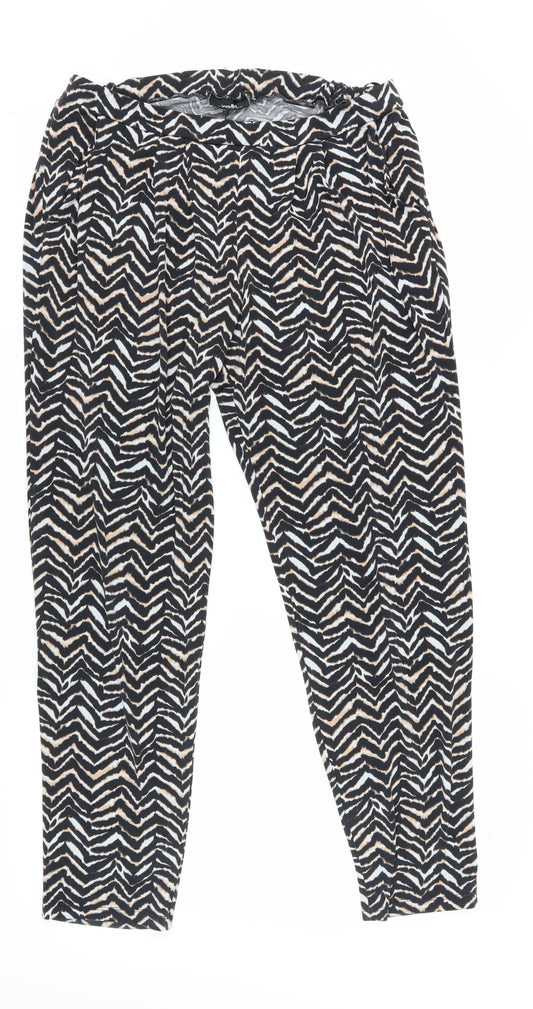 Wallis Women's Multicoloured Animal Print Trousers Size 14