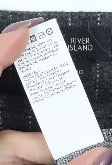 River Island Women's Grey Striped Top Size 10