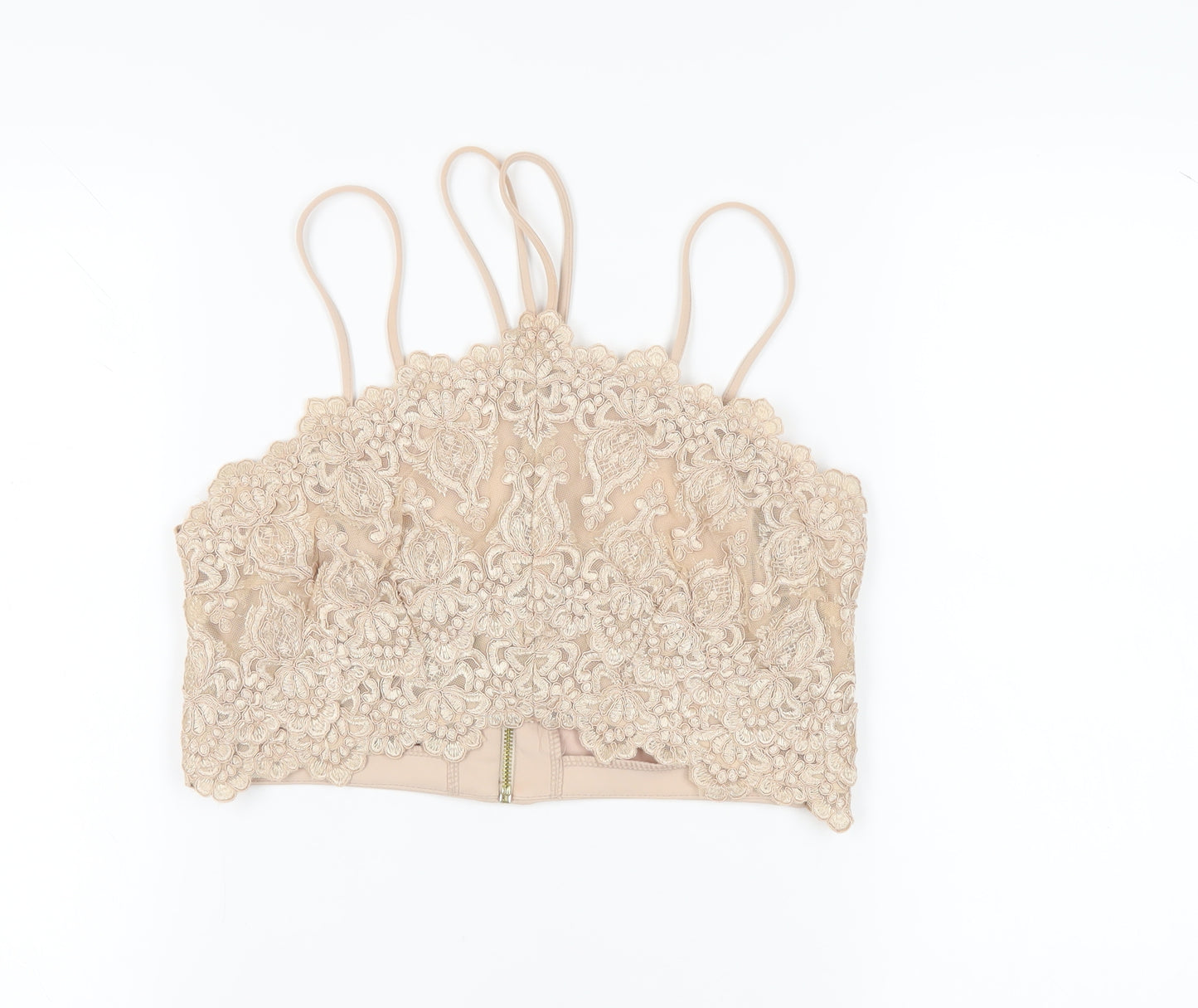 River Island Women Beige Lace Camisole Tank Top Size 14