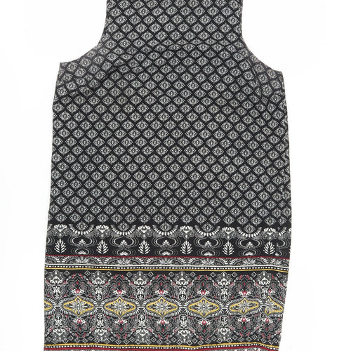 New Look Women's Black Geometric Shift Dress UK 10