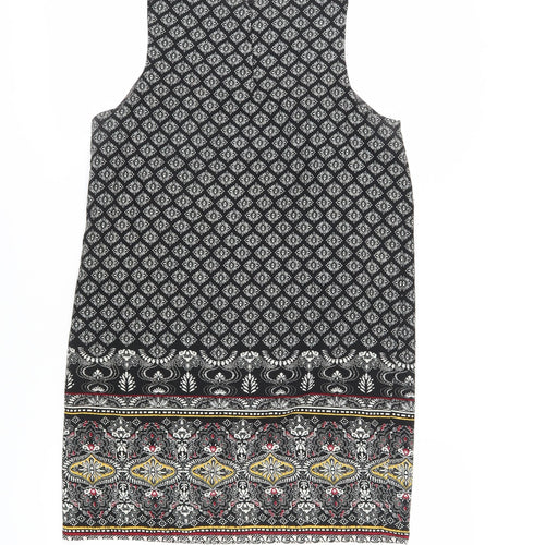 New Look Women's Black Geometric Shift Dress UK 10