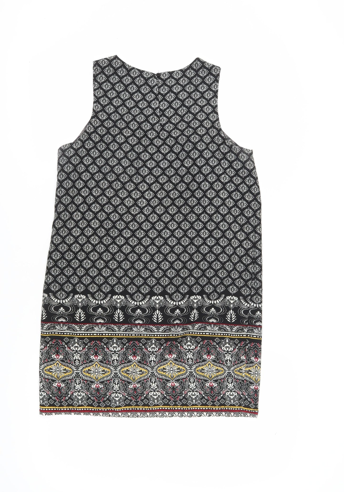 New Look Women's Black Geometric Shift Dress UK 10