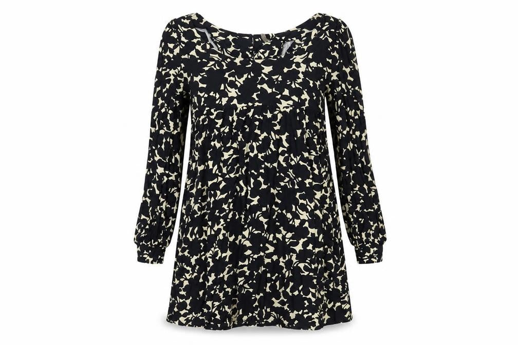 Front view of Topshop Women's Black Shift Dress, size 14