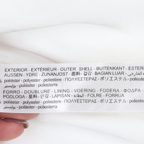 Zara Women's White Long Sleeve Wrap Dress L