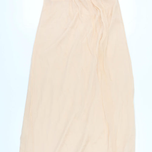 SHEIKE Beige Silk Long Asymmetric Dress, Women's Size 10
