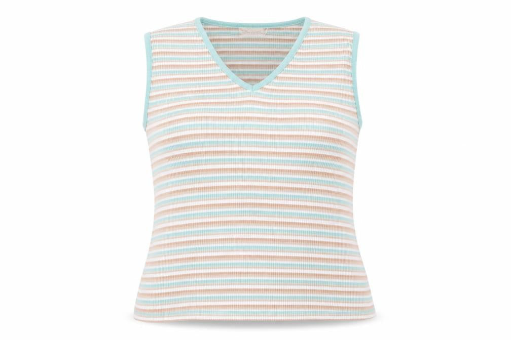 Front view of Bonmarché Women's Multicoloured XL Striped Tank