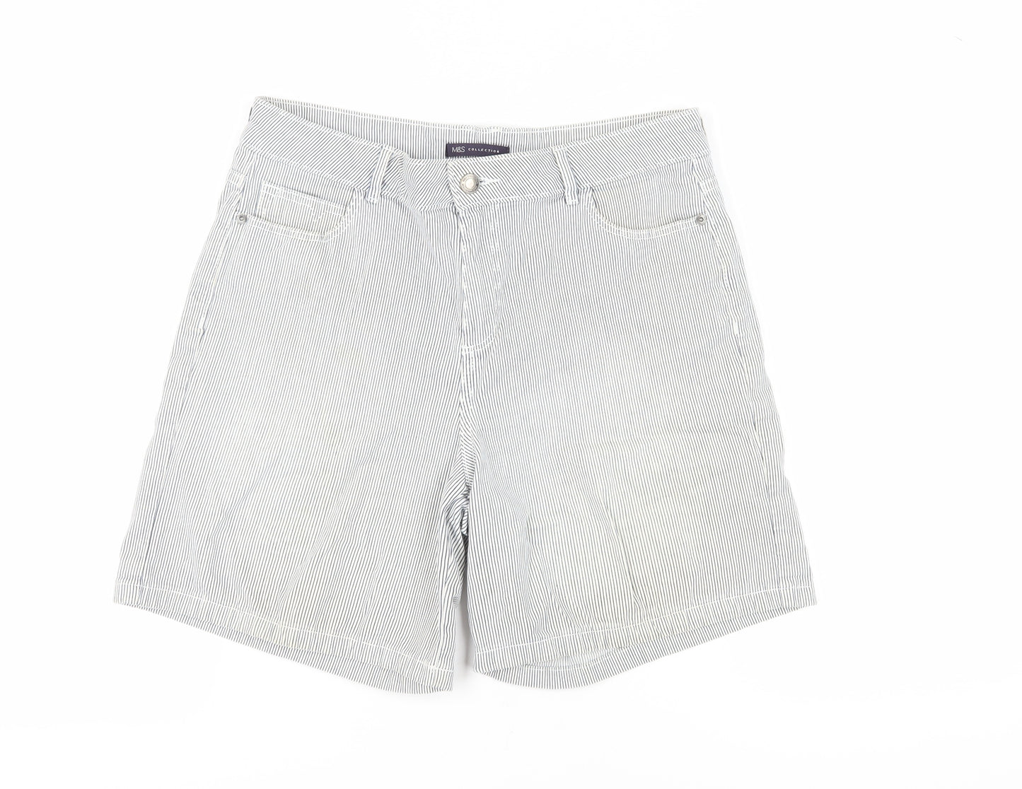Marks and Spencer Women's White Chino Shorts, Size 12
