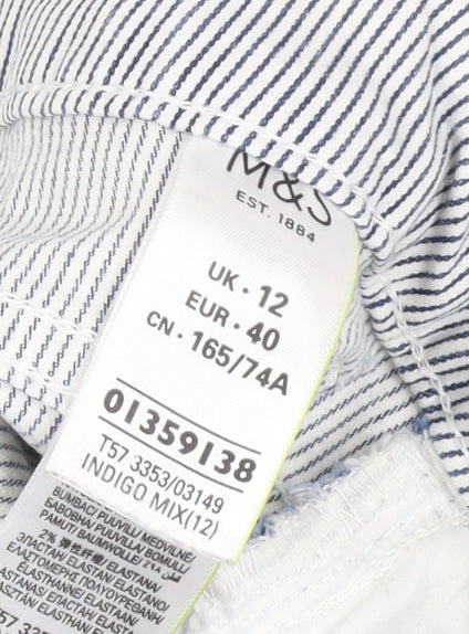 Marks and Spencer Women's White Chino Shorts, Size 12
