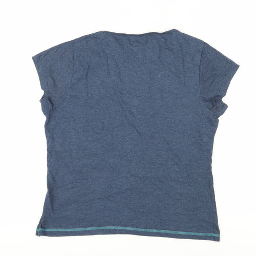 Miss Fiori Women's Blue V-Neck T-Shirt - Size 18