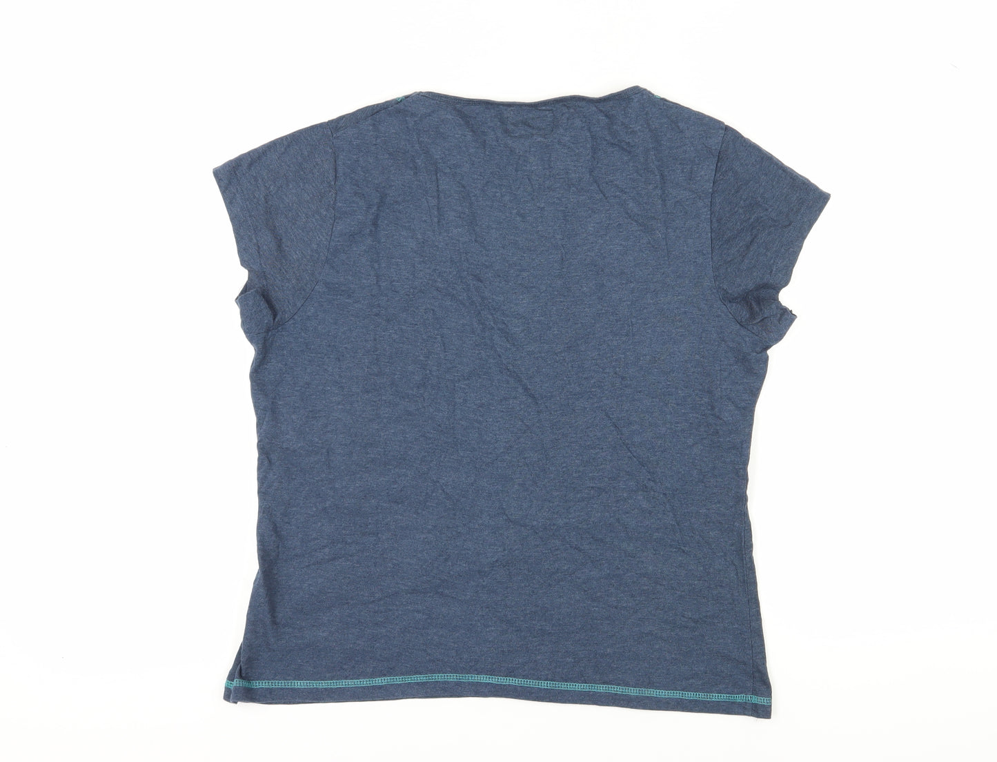 Miss Fiori Women's Blue V-Neck T-Shirt - Size 18