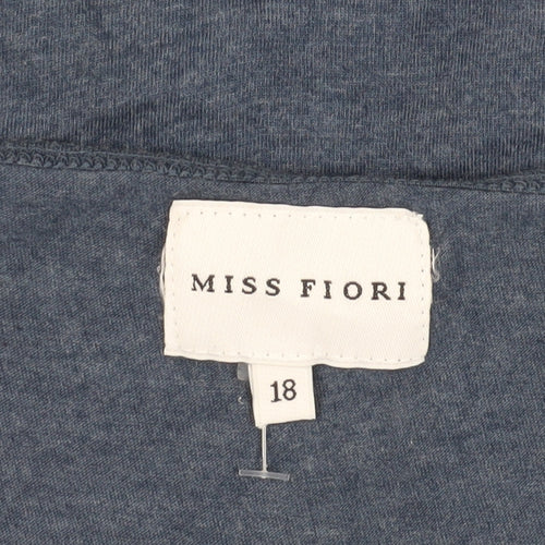 Miss Fiori Women's Blue V-Neck T-Shirt - Size 18