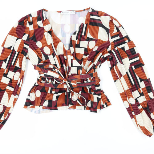 Warehouse Women's Multicoloured Wrap Blouse Size 10