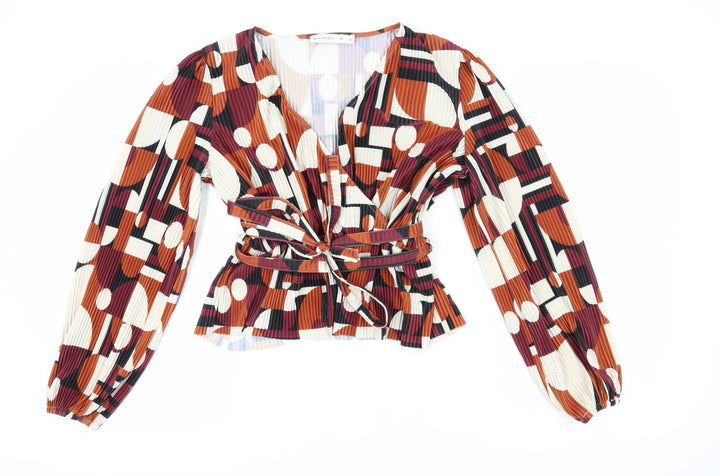 Warehouse Women's Multicoloured Wrap Blouse Size 10