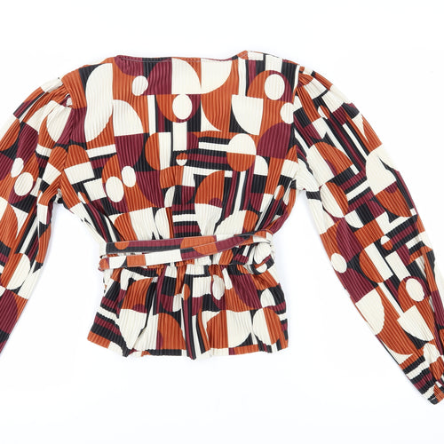 Warehouse Women's Multicoloured Wrap Blouse Size 10