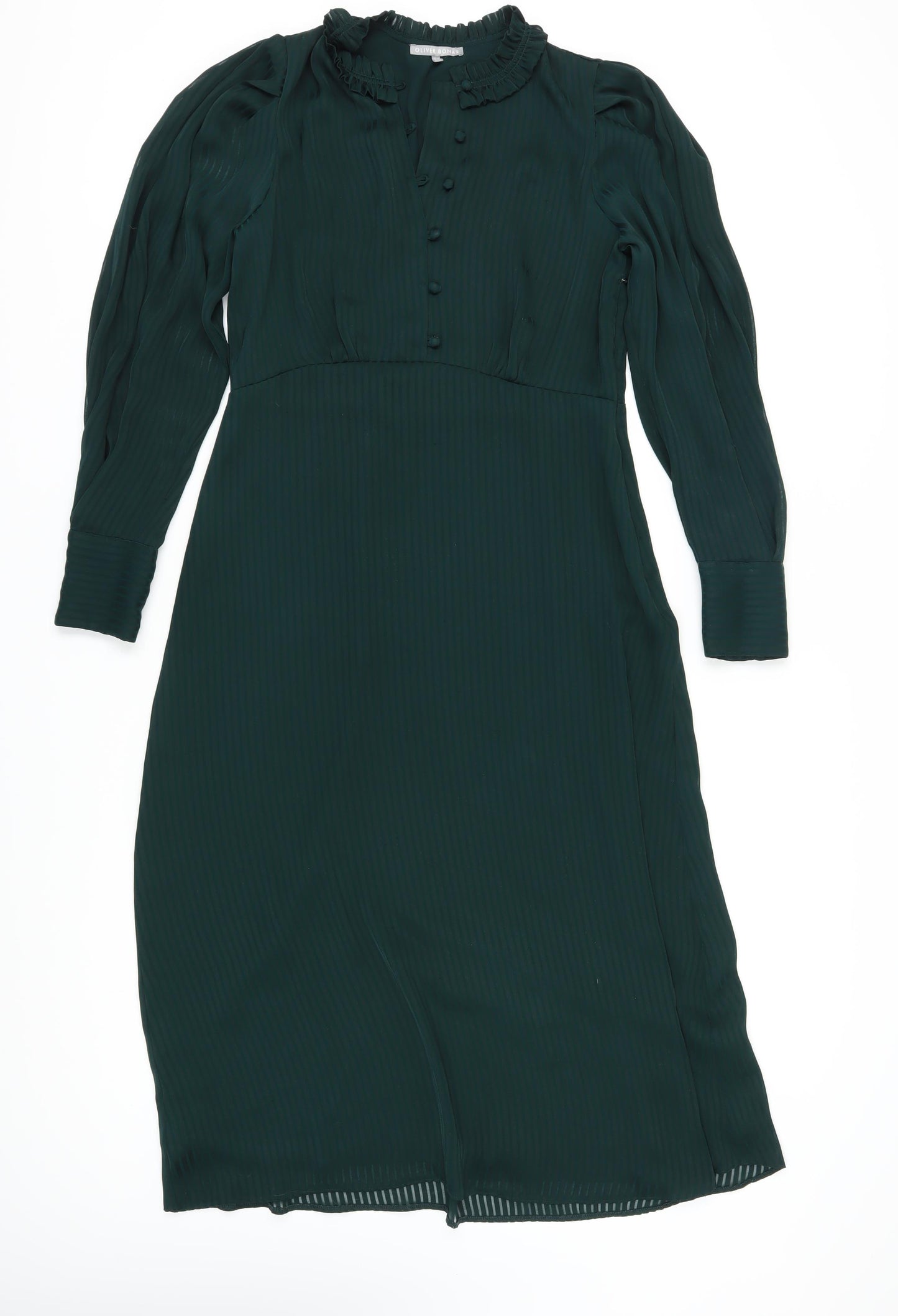 Oliver Bonas Women's Green Midi Shift Dress Size 12