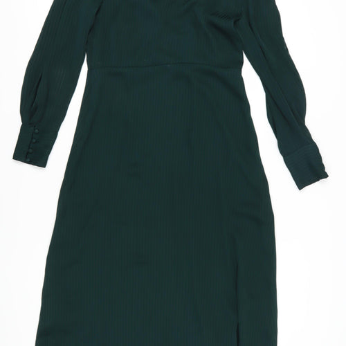 Oliver Bonas Women's Green Midi Shift Dress Size 12