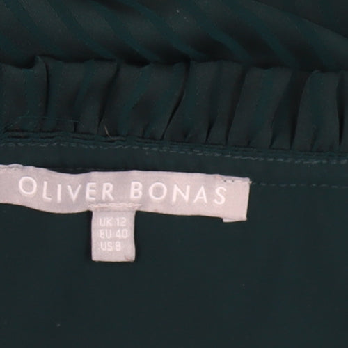 Oliver Bonas Women's Green Midi Shift Dress Size 12