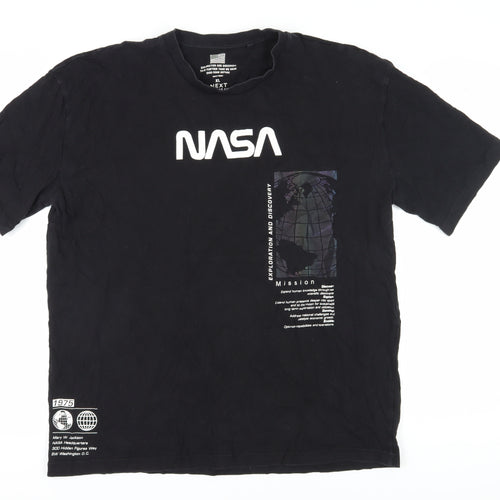Next Men's Black NASA Graphic T-Shirt XL Regular Fit