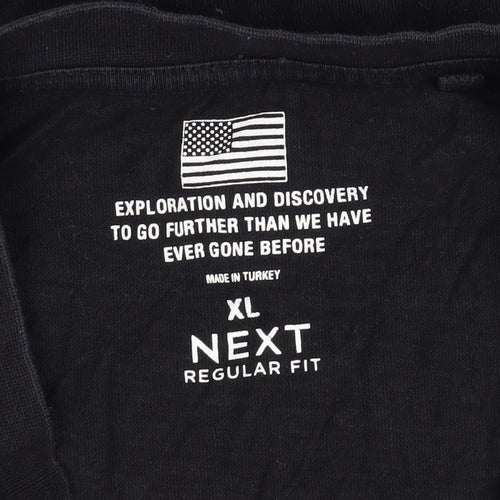 Next Men's Black NASA Graphic T-Shirt XL Regular Fit