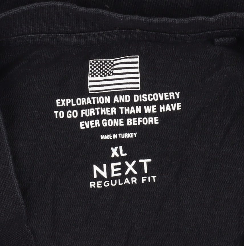 Next Men's Black NASA Graphic T-Shirt XL Regular Fit