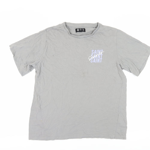 S+S Women's Grey T-Shirt, Size 10, Casual Crew Neck