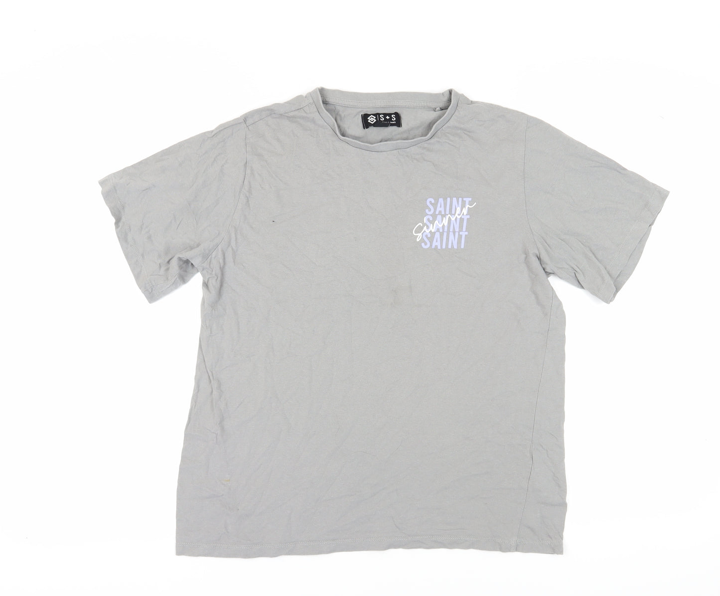 S+S Women's Grey T-Shirt, Size 10, Casual Crew Neck
