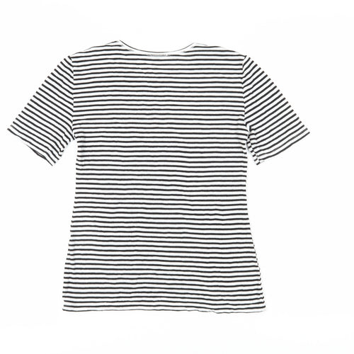 ZARA Women's M Striped T-Shirt in Black