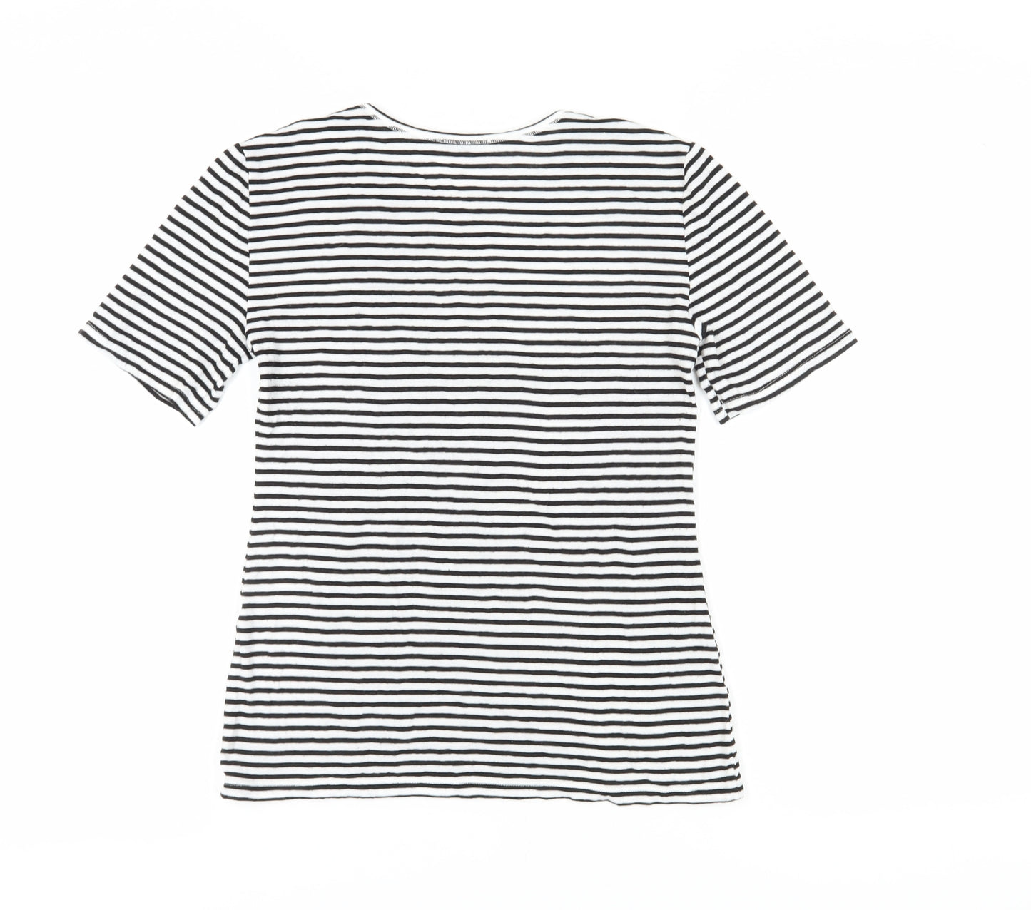 ZARA Women's M Striped T-Shirt in Black