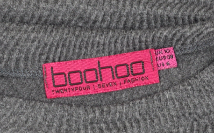 Boohoo Women's Grey Bodycon Midi Dress Size 10