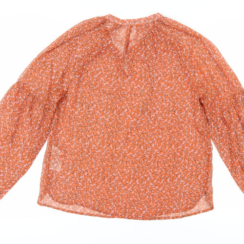 Saint Tropez Women's Orange Floral Blouse Tunic S