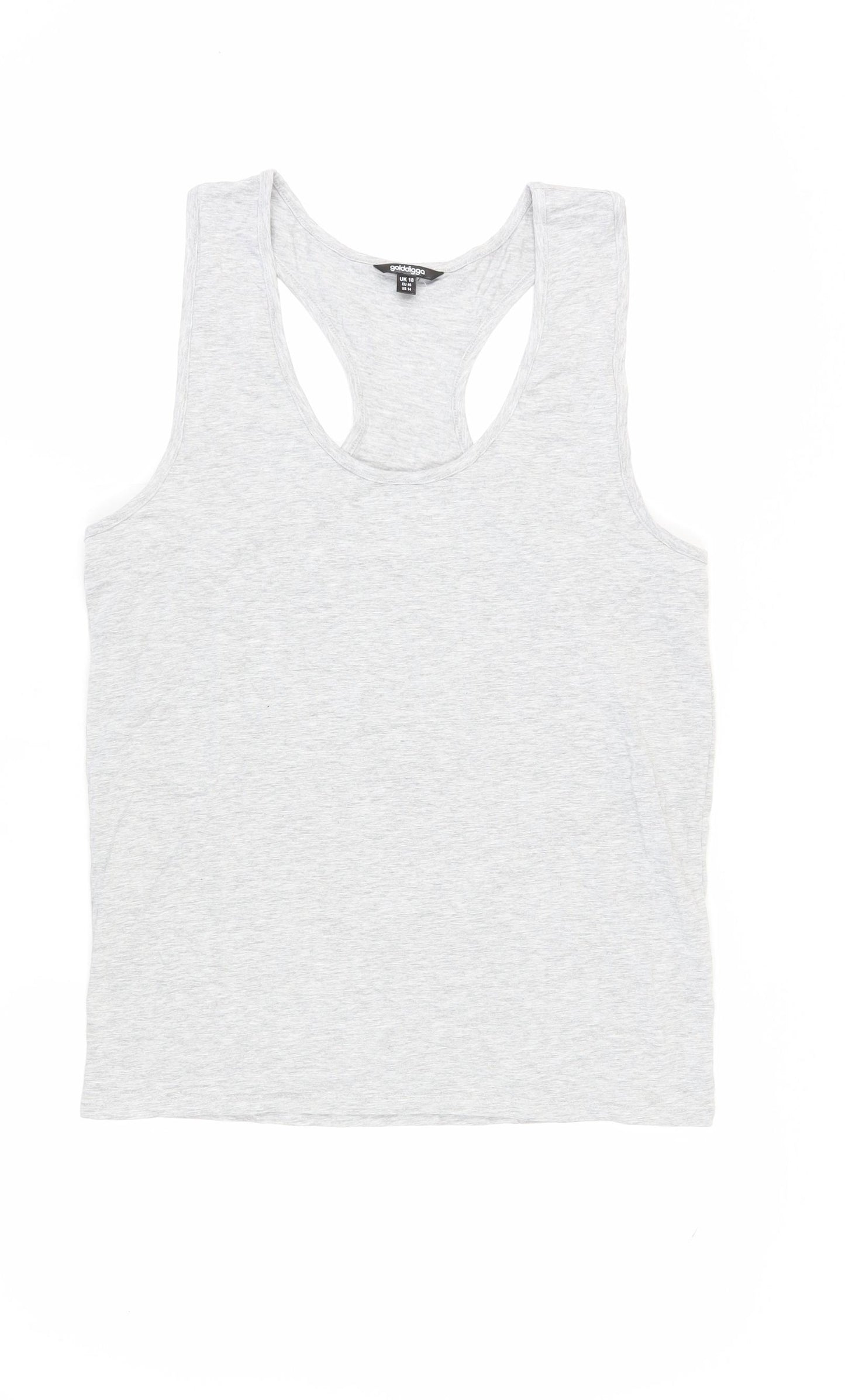 Golddigga Women's Grey Tank Top Size 18 Jersey Style