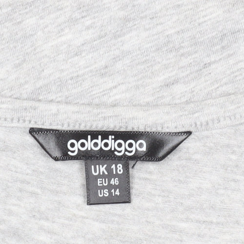 Golddigga Women's Grey Tank Top Size 18 Jersey Style