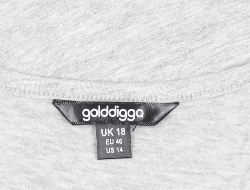 Golddigga Women's Grey Tank Top Size 18 Jersey Style