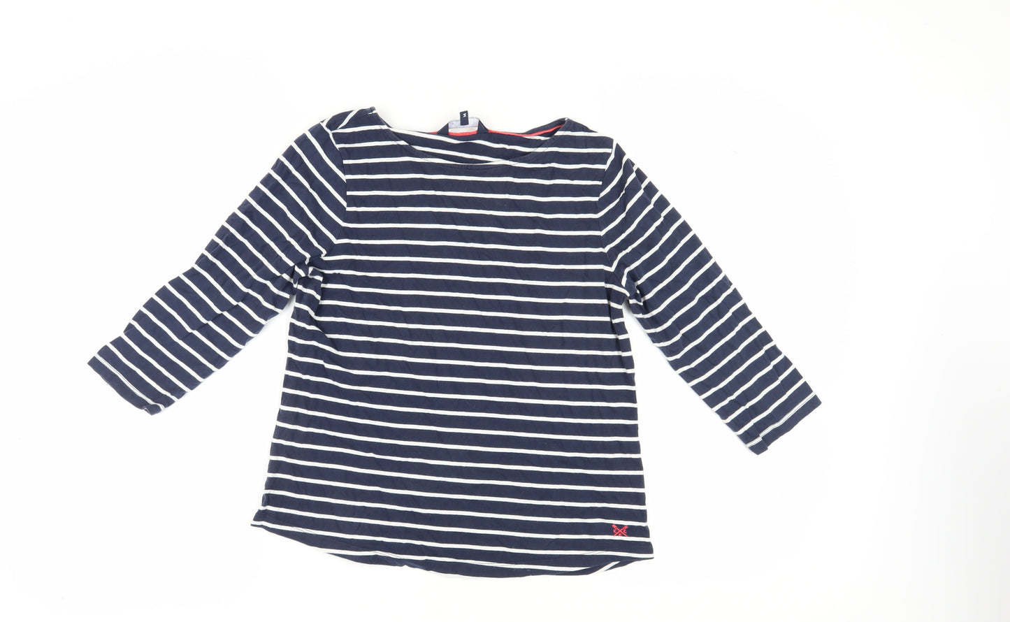 Crew Clothing Co. Women's Blue Striped Basic T-Shirt Size 14