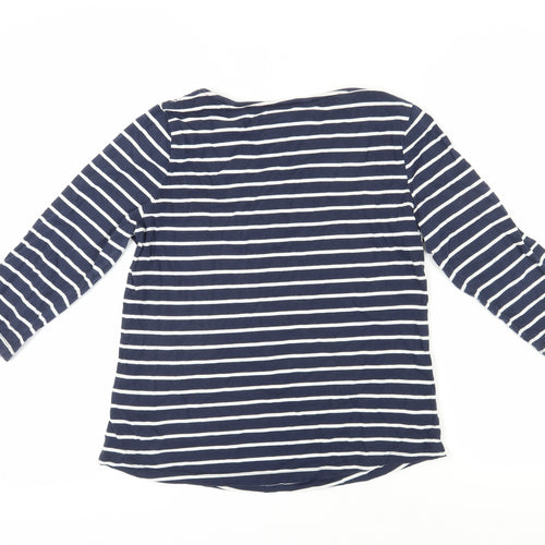 Crew Clothing Co. Women's Blue Striped Basic T-Shirt Size 14