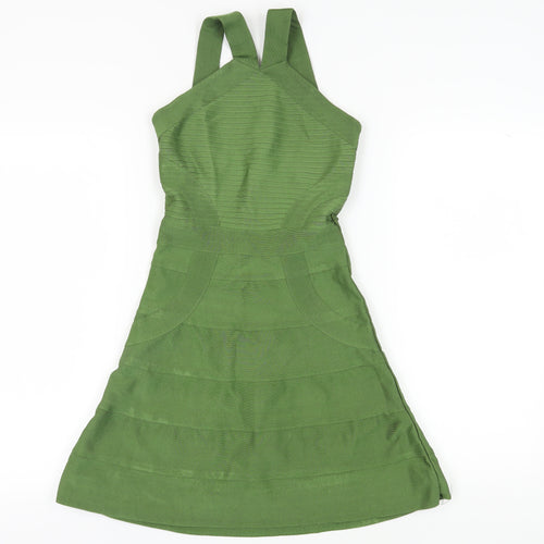 WOW Couture Green A-Line Midi Dress S Sleeveless