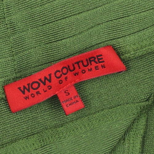 WOW Couture Green A-Line Midi Dress S Sleeveless