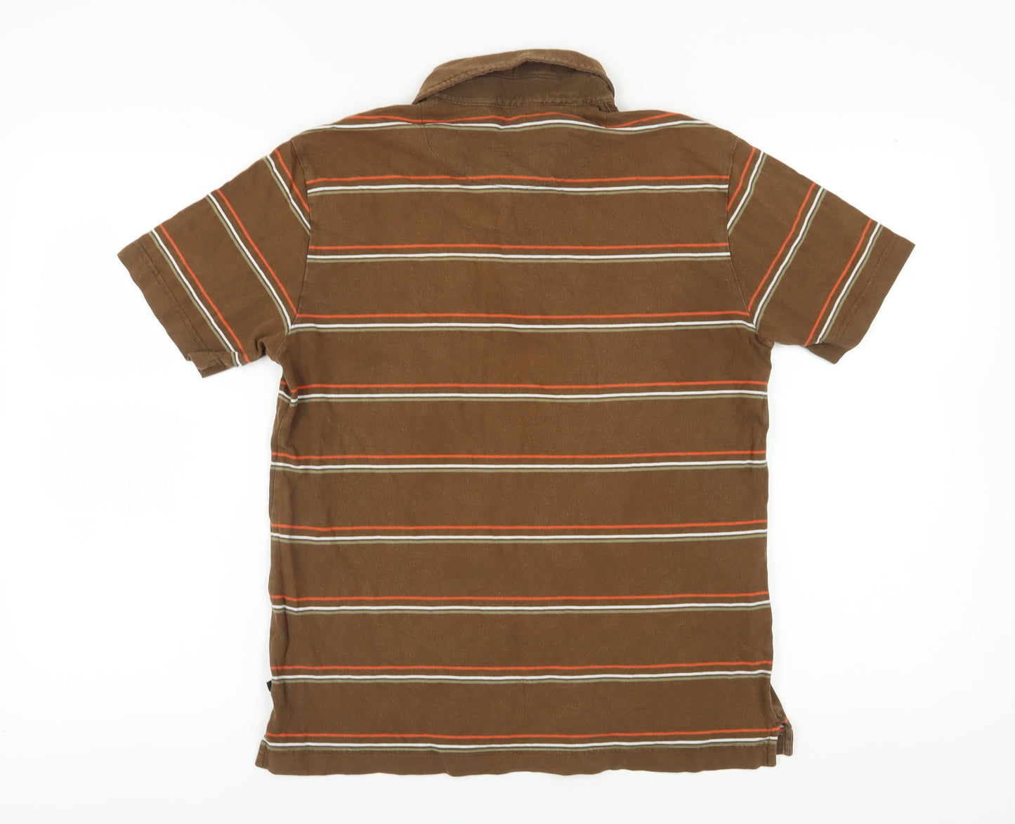 GAP Men's Brown Striped Polo Shirt Size M